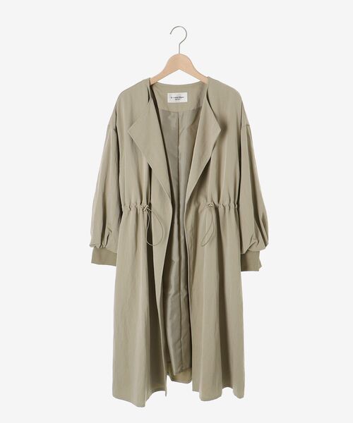 le.coeur blanc（ルクールブラン）の「ドロストノーカラーロングコート（ノーカラーコート・レディース・ブラック/ベージュ・38）」の8枚目の写真