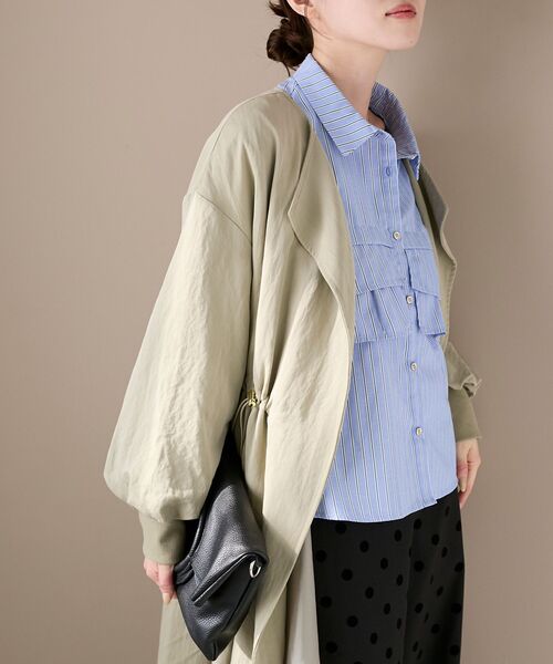 le.coeur blanc（ルクールブラン）の「ドロストノーカラーロングコート（ノーカラーコート・レディース・ブラック/ベージュ・38）」の16枚目の写真