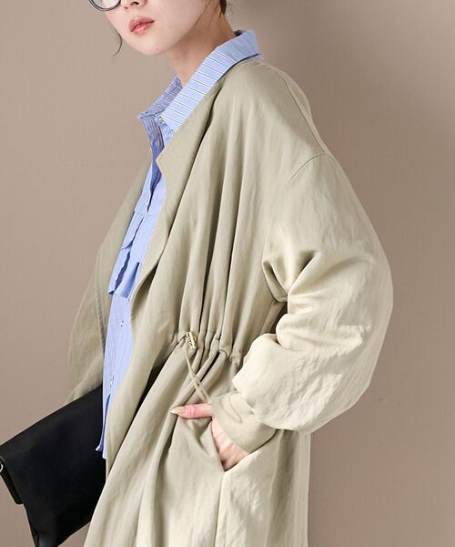 le.coeur blanc（ルクールブラン）の「ドロストノーカラーロングコート（ノーカラーコート・レディース・ブラック/ベージュ・38）」の17枚目の写真