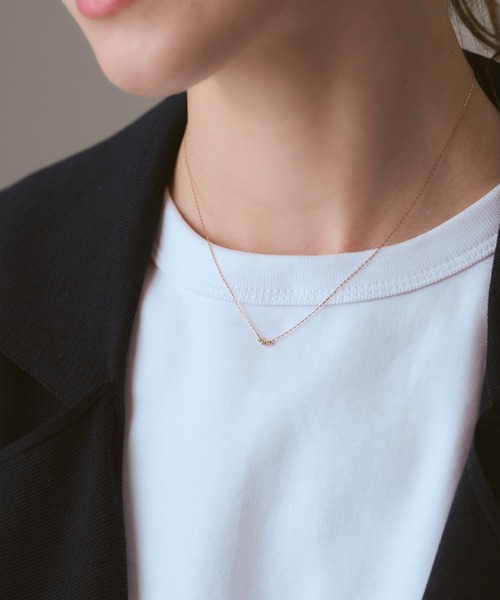 agete(アガット)の「《WEB限定》K10ダイヤモンドネックレス(ピンクゴールド)(ネックレス・レディース・ピンク系その他・フリー)」の2枚目の写真