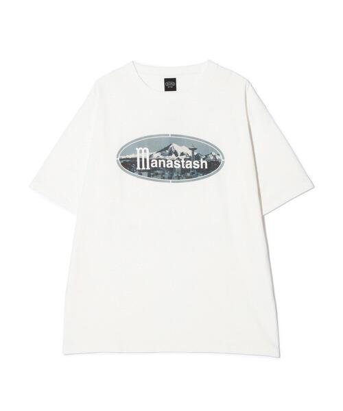 MANASTASH(マナスタッシュ)の「MANASTASH/マナスタッシュ/CiTee RIDGE LOGO(Tシャツ/カットソー・メンズ・ブラック/ホワイト/ピンク・M/XL/L/S)」の1枚目の写真