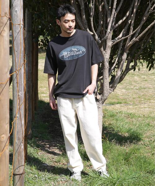 MANASTASH(マナスタッシュ)の「MANASTASH/マナスタッシュ/CiTee RIDGE LOGO(Tシャツ/カットソー・メンズ・ブラック/ホワイト/ピンク・M/XL/L/S)」の5枚目の写真