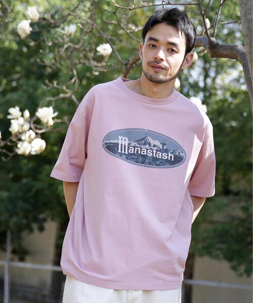 MANASTASH(マナスタッシュ)の「MANASTASH/マナスタッシュ/CiTee RIDGE LOGO(Tシャツ/カットソー・メンズ・ブラック/ホワイト/ピンク・M/XL/L/S)」の9枚目の写真