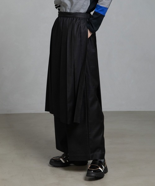 MARECHAL TERRE(マルシャルテル)の「プリーツラップスカート×パンツ(その他パンツ・レディース・ブラウン/ブラック/グレー/ネイビー系・M)」の2枚目の写真