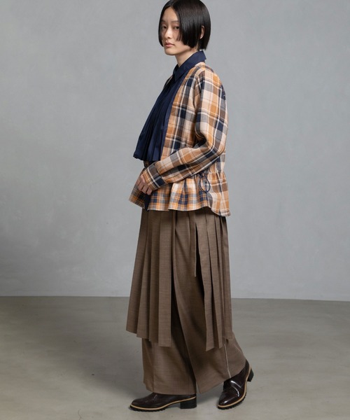 MARECHAL TERRE(マルシャルテル)の「プリーツラップスカート×パンツ(その他パンツ・レディース・ブラウン/ブラック/グレー/ネイビー系・M)」の8枚目の写真