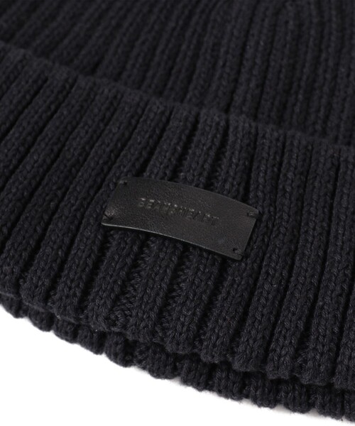BEAMS HEART(ビームスハート)の「レザー タグ ワッチ キャップ(ニットキャップ/ビーニー・メンズ・ブラック/ブラック系その他4・ONE SIZE)」の9枚目の写真