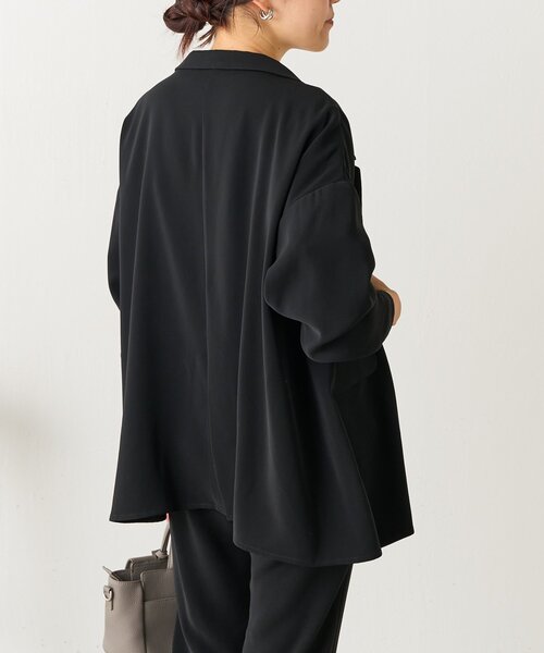 LIVETART（リヴェタート）の「トロミダブルクロスジャケット（テーラードジャケット・レディース・ブラック・FREE）」の5枚目の写真