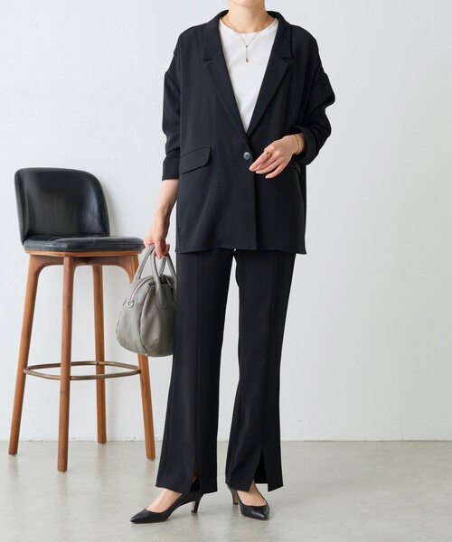 LIVETART（リヴェタート）の「トロミダブルクロスジャケット（テーラードジャケット・レディース・ブラック・FREE）」の6枚目の写真