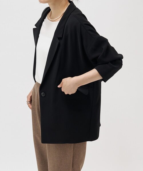 LIVETART（リヴェタート）の「トロミダブルクロスジャケット（テーラードジャケット・レディース・ブラック・FREE）」の9枚目の写真