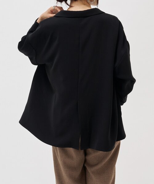 LIVETART（リヴェタート）の「トロミダブルクロスジャケット（テーラードジャケット・レディース・ブラック・FREE）」の10枚目の写真