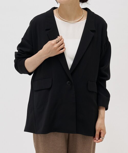 LIVETART（リヴェタート）の「トロミダブルクロスジャケット（テーラードジャケット・レディース・ブラック・FREE）」の13枚目の写真