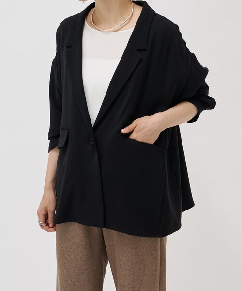 LIVETART（リヴェタート）の「トロミダブルクロスジャケット（テーラードジャケット・レディース・ブラック・FREE）」の14枚目の写真