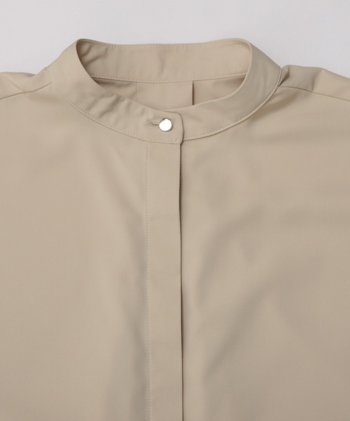 nouvellemoi（ヌーベルモイ）の「比翼フレンチスリーブバンドカラーシャツ（Tシャツ/カットソー・レディース・ブラック/グレイッシュベージュ/ベージュ/アイボリー・S/M/L）」の21枚目の写真
