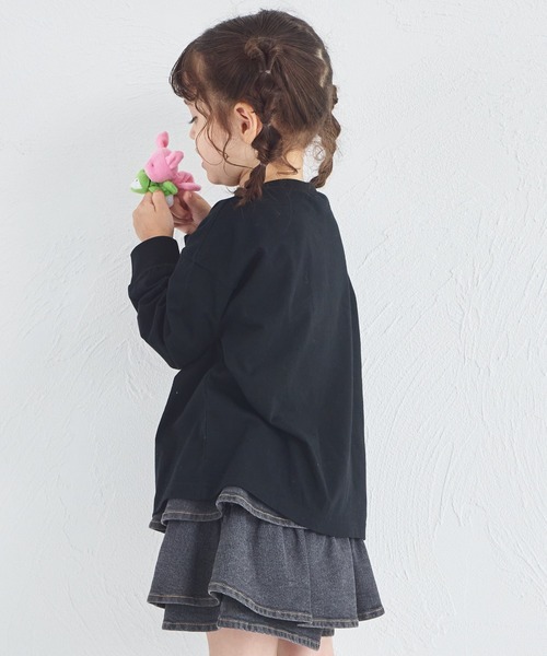 pairmanon(ペアマノン)の「【吸水速乾/襟がヨレにくい】ユニセックス ワンポイント刺繍入り 長袖Tシャツ(Tシャツ/カットソー・キッズ・ブラウン/ベージュ/ブラック/ブルー・80/150/140/90/130/120/110/100)」の5枚目の写真