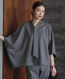 モノグラムプリントスムース ボウタイブラウス（シャツ/ブラウス