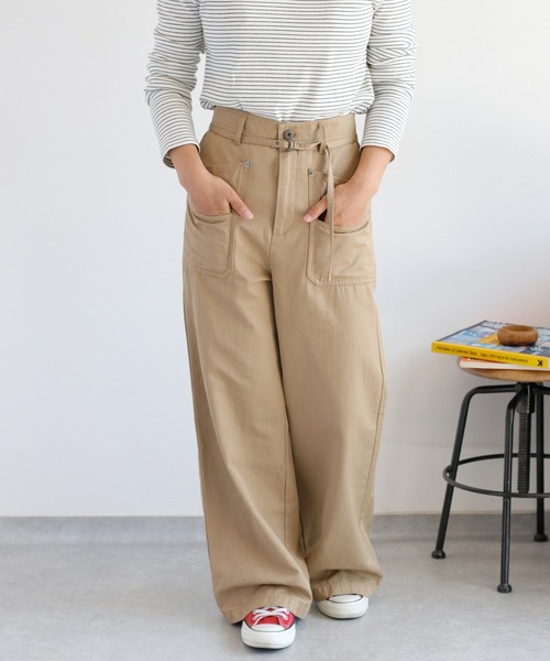 cepo(セポ)の「ワークブッシュベルテッドイージーパンツ(その他パンツ・レディース・ブラウン/キャメル/カーキ・S/M/L)」の1枚目の写真