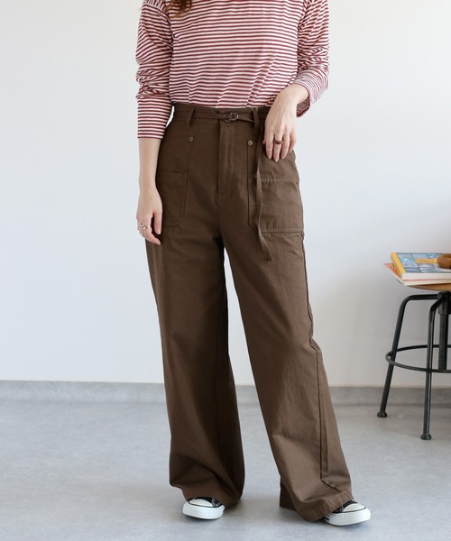 cepo(セポ)の「ワークブッシュベルテッドイージーパンツ(その他パンツ・レディース・ブラウン/キャメル/カーキ・S/M/L)」の2枚目の写真