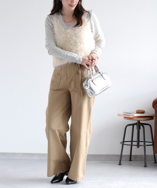 cepo(セポ)の「ワークブッシュベルテッドイージーパンツ(その他パンツ・レディース・ブラウン/キャメル/カーキ・S/M/L)」の6枚目の写真