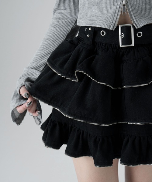 セール】ジッパーフリルスカート（スカート）｜LAZYSLAY（レイジー