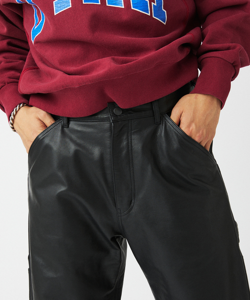 JOURNAL STANDARD relume（ジャーナルスタンダード　レリューム）の「ゴートレザー ペインターパンツ（その他パンツ・メンズ・ブラック・LARGE/MEDIUM/SMALL）」の10枚目の写真