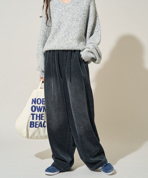 セール】限定展開 シェニール デニム 微起毛 イージーパンツ（デニム