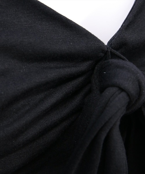 CLEAR BASIC（クリアベーシック）の「フロントリボンビスチェ＆カットボレロセット[オフィスカジュアル リボン フェミニン]（Tシャツ/カットソー・レディース・ブラック/グレー/オフホワイト・F）」の19枚目の写真