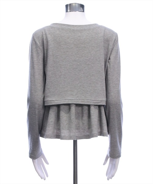 CLEAR BASIC（クリアベーシック）の「フロントリボンビスチェ＆カットボレロセット[オフィスカジュアル リボン フェミニン]（Tシャツ/カットソー・レディース・ブラック/グレー/オフホワイト・F）」の9枚目の写真