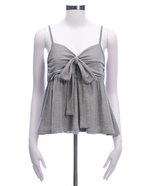 CLEAR BASIC（クリアベーシック）の「フロントリボンビスチェ＆カットボレロセット[オフィスカジュアル リボン フェミニン]（Tシャツ/カットソー・レディース・ブラック/グレー/オフホワイト・F）」の21枚目の写真