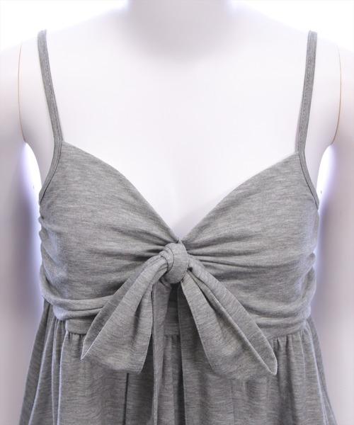 CLEAR BASIC（クリアベーシック）の「フロントリボンビスチェ＆カットボレロセット[オフィスカジュアル リボン フェミニン]（Tシャツ/カットソー・レディース・ブラック/グレー/オフホワイト・F）」の12枚目の写真