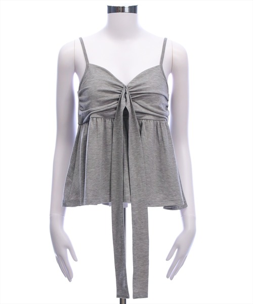 CLEAR BASIC（クリアベーシック）の「フロントリボンビスチェ＆カットボレロセット[オフィスカジュアル リボン フェミニン]（Tシャツ/カットソー・レディース・ブラック/グレー/オフホワイト・F）」の14枚目の写真