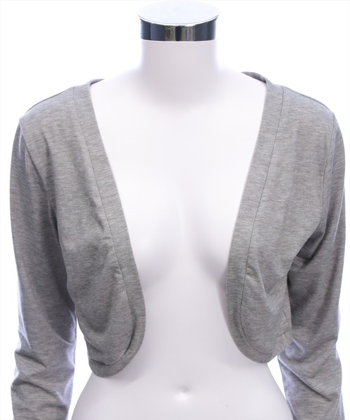 CLEAR BASIC（クリアベーシック）の「フロントリボンビスチェ＆カットボレロセット[オフィスカジュアル リボン フェミニン]（Tシャツ/カットソー・レディース・ブラック/グレー/オフホワイト・F）」の16枚目の写真