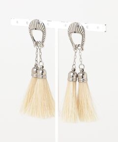 TOGA PULLA/トーガプルラ】メタルチェ－ンフリンジイアリング（ピアス