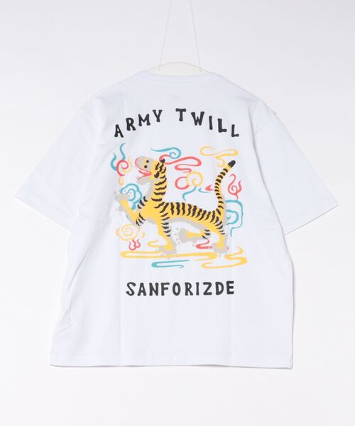 ARMY TWILL(アーミーツイル)の「【ARMY TWILL】プリントTシャツ タイガー AM-2613010(Tシャツ/カットソー・メンズ・ホワイト/チャコールグレー・S/M/L)」の1枚目の写真