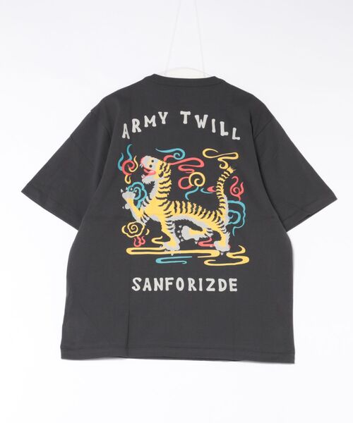 ARMY TWILL(アーミーツイル)の「【ARMY TWILL】プリントTシャツ タイガー AM-2613010(Tシャツ/カットソー・メンズ・ホワイト/チャコールグレー・S/M/L)」の2枚目の写真