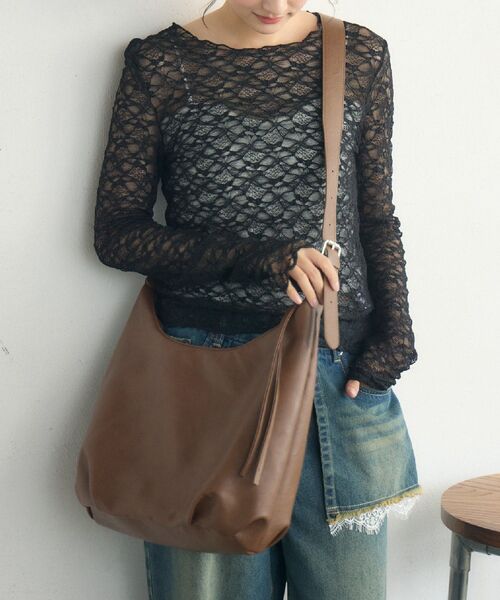 RETRO GIRL（レトロガール）の「BIGショルダーバッグ（ショルダーバッグ・レディース・ブラウン/ブラック・ONE SIZE）」の18枚目の写真