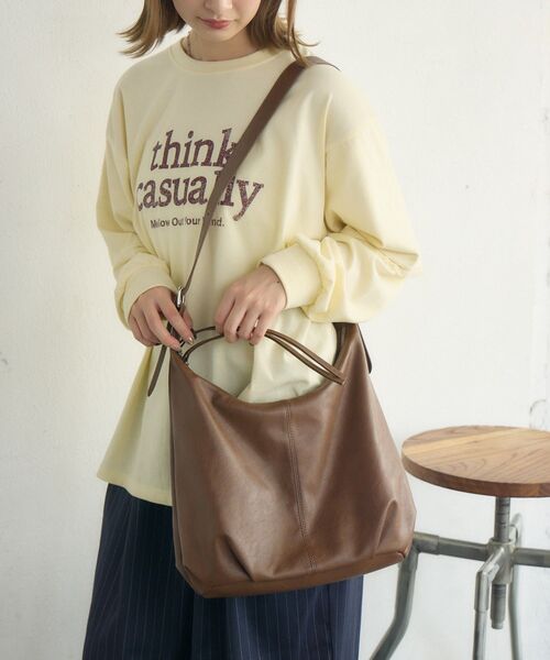 RETRO GIRL（レトロガール）の「BIGショルダーバッグ（ショルダーバッグ・レディース・ブラウン/ブラック・ONE SIZE）」の22枚目の写真