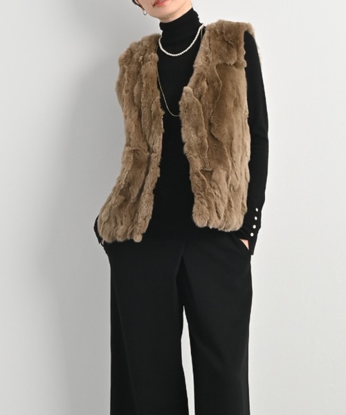 aunt lily（アントリリー）の「レッキスラビット Vネックベスト（ベスト・レディース・グレー/ブラウン/ブラック・L/LL/M/S/3L）」の3枚目の写真