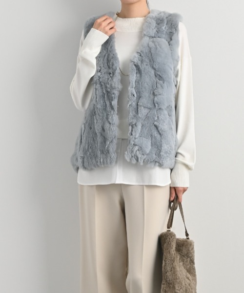 aunt lily（アントリリー）の「レッキスラビット Vネックベスト（ベスト・レディース・グレー/ブラウン/ブラック・L/LL/M/S/3L）」の2枚目の写真