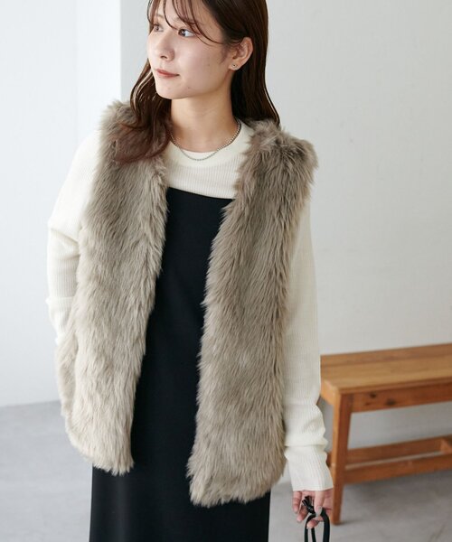 セール】【WEB限定】ロングファーベスト（ベスト）｜DISCOAT（ディス