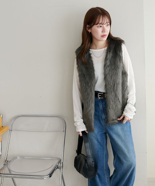 WEB限定】ロングファーベスト（ベスト）｜DISCOAT（ディスコート）の