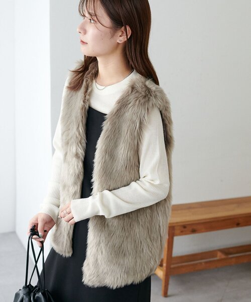 セール】【WEB限定】ロングファーベスト（ベスト）｜DISCOAT（ディス