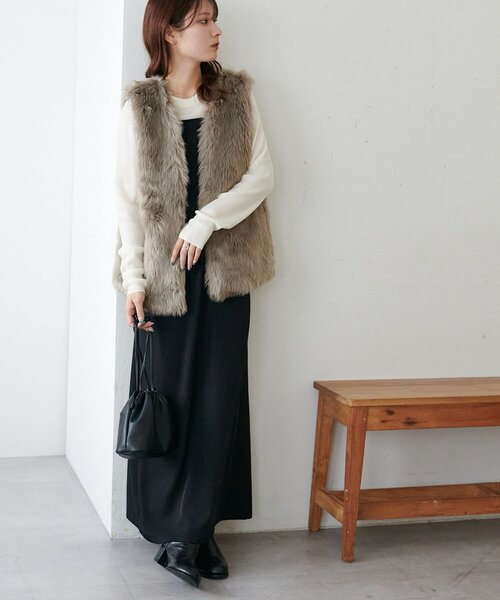 セール】【WEB限定】ロングファーベスト（ベスト）｜DISCOAT（ディス