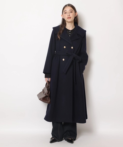 セール】ワイドカラーバックフレアコート（ダウンジャケット/コート