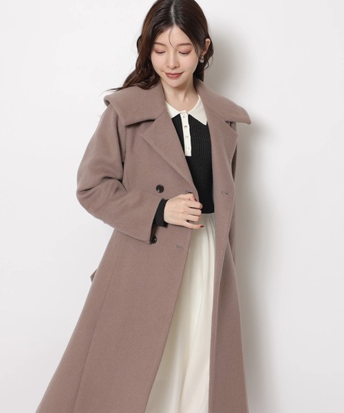 セール】ワイドカラーバックフレアコート（ダウンジャケット/コート