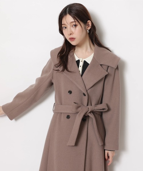 【美品】Rirandture Pコート　モカ Rirandture（リランドチュール）の「ワイドカラーバックフレアコート