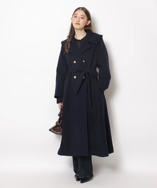 セール】ワイドカラーバックフレアコート（ダウンジャケット/コート