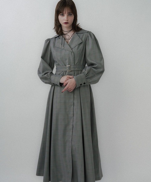 HARE(ハレ)の「アウターライクチェックワンピース(HARE)(ワンピース・レディース・ライトグレー/チャコールグレー・FREE)」の9枚目の写真