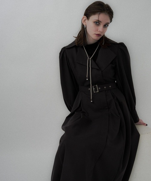 【新品レベル】HARE ハレ 切り替え ワンピース コート仕立て 黒 新品レベル】HARE ハレ 切り替え ワンピース コート仕立て 黒