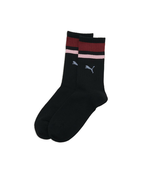 PUMA(プーマ)の「PUMA プーマ ユニセックス プーマ ペア ファッション ソックス 1足 PUMA UNISEX(ソックス/靴下・メンズ・グレー系その他/ブラック×レッド/ピンク・23.0cm/27.0cm/25.0cm)」の2枚目の写真