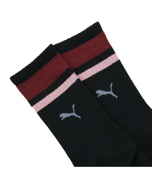 PUMA(プーマ)の「PUMA プーマ ユニセックス プーマ ペア ファッション ソックス 1足 PUMA UNISEX(ソックス/靴下・メンズ・グレー系その他/ブラック×レッド/ピンク・23.0cm/27.0cm/25.0cm)」の5枚目の写真
